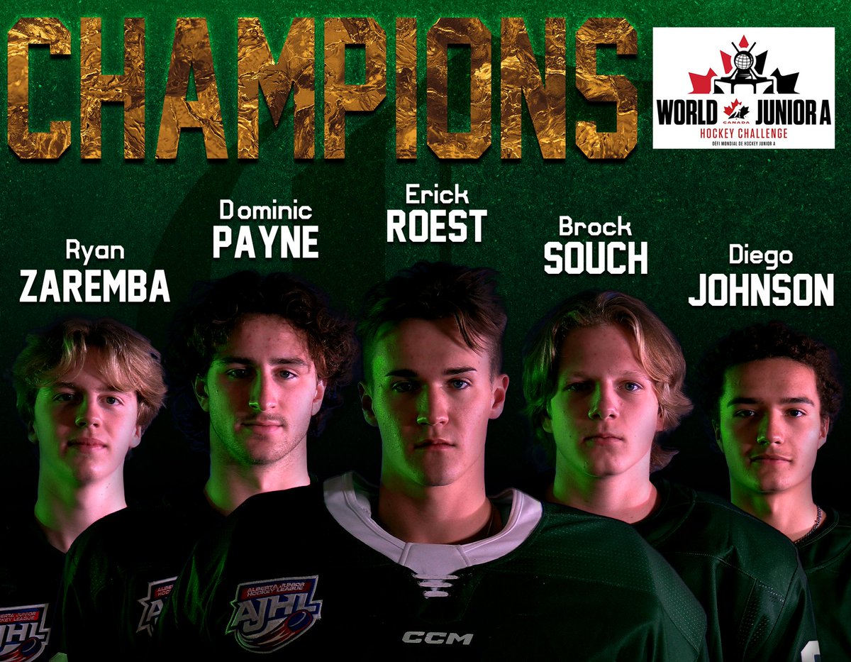 Congratulations to team Canada West for winning gold at the 2023 World Junior A Challenge!

5 Crusaders will return home as CHAMPIONS!!⚔️🥇

#OneCru #AJHL #CJHL #WJAC