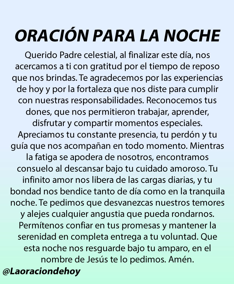 laoraciondehoy's tweet photo. Oración para la noche! https://t.co/upmaCNtwXT