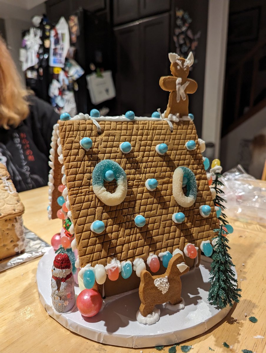 jennworks40's tweet photo. Fun activity for the evening - decorating this #WizGingerbread with my daughters! We really enjoyed adding fun features like Krampus on the roof and a penguin on the Wiz ice skating rink. With wreaths on the front door and a snowman greeting guests this house is ready to go! https://t.co/BgnAhUbzw7