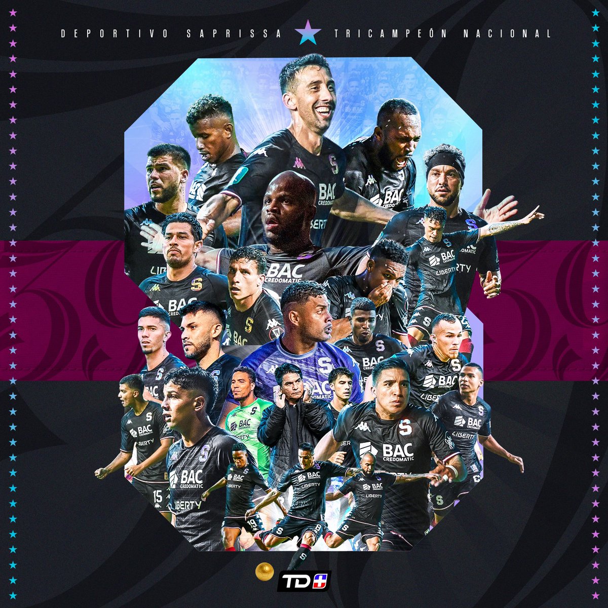 tdmascrc's tweet image. ¡Traigan guaro que copas sobran! Saprissa alcanza su estrella 39 y es tricampeón de Costa Rica