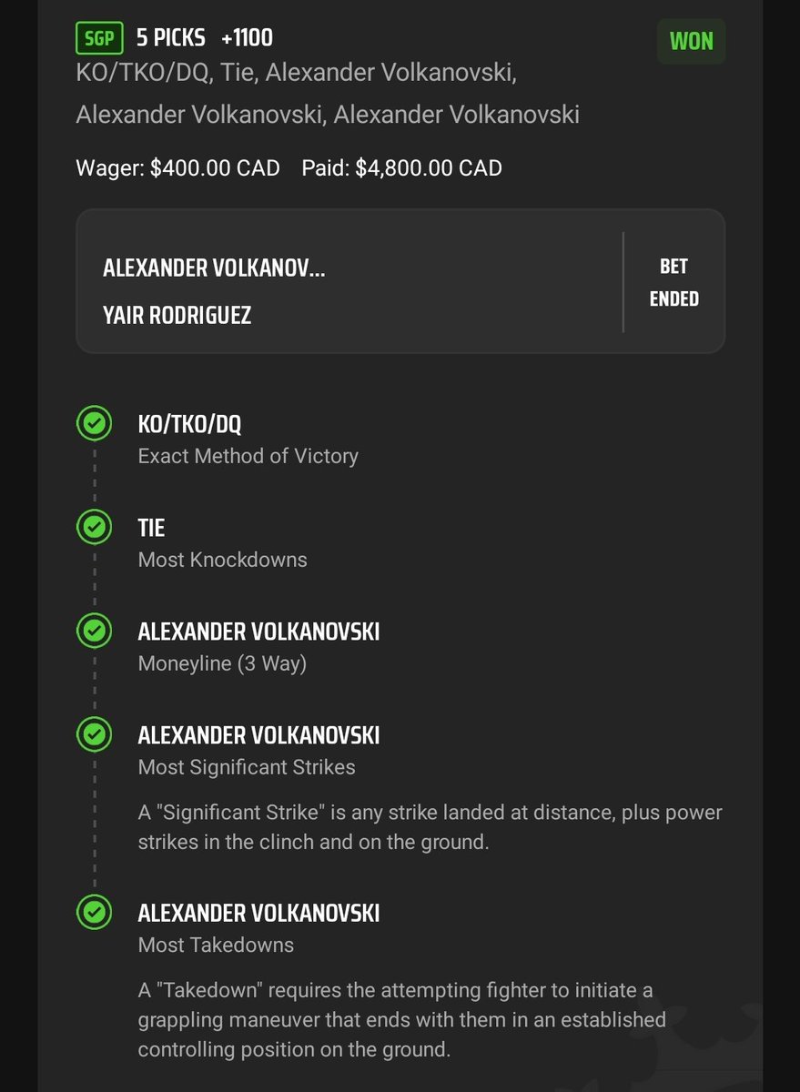 MrElectricute's tweet image. Still processing a huge night and end to 2023.

Overall tracked:
🥊 151-155 
🥊 +$16,345 (32.7u) 
🥊 7% ROI
🥊 Average bet 1.5u

Not including some massive parlay hits and live betting throughout the year 💰

I can guarantee 2024 will be even better 📈

#UFC @FightingStatsCo