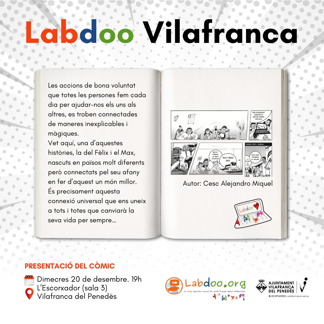 labdoo_es's tweet image. Dimecres 20/12 a les 19h a l'Escorxador, Vilafranca del Penedès es farà la Presentació del Còmic Labdoo, creat per un jove de Vilafranca, amb la presència del jove autor, el seu professor, l'alcalde i el fundador de Labdoo.

Disponible a les biblioteques públiques

Us hi esperem!