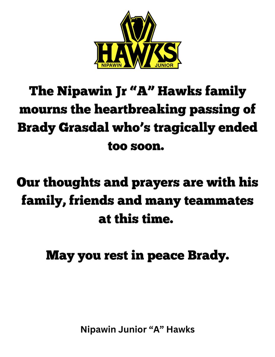 Once a Hawk, always a Hawk.

Our condolences to the Grasdal family.