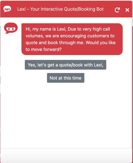 LerosTG's tweet image. Meet Lexi! Our interactive quote and booking bot is available on our website at lerostg.com. 

Lexi is your go-to for quick and efficient customer service. And if you need that extra personal touch, our team are always on hand. 

#BusinessTravel #QuickQuote