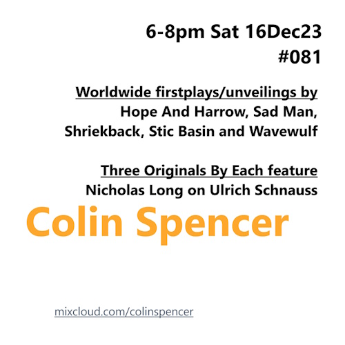 Colin Spencer Mixcloud Show:
#081 

musiceternal.com/News/2023/Coli…

#Musiceternal #ColinSpencer #ElectronicMusic #Electropop #Synthpop #Electronica #DanceMusic #UnitedKingdom