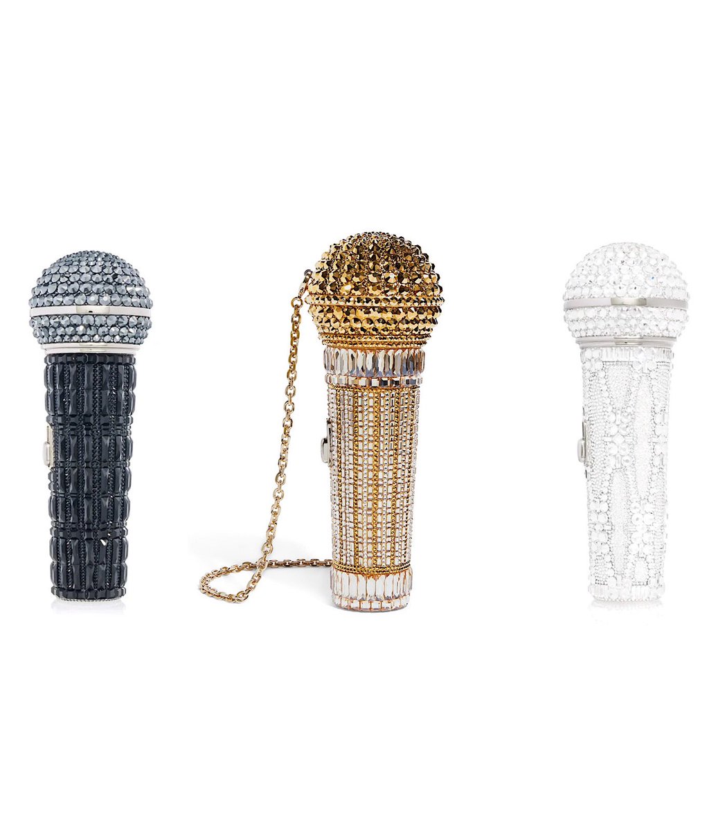 🎂| The Hunt family, co-owners of the Chiefs, gifted <a href="/taylorswift13/">Taylor Swift</a> a $5k Judith Leiber Swarovski microphone clutch for her birthday!