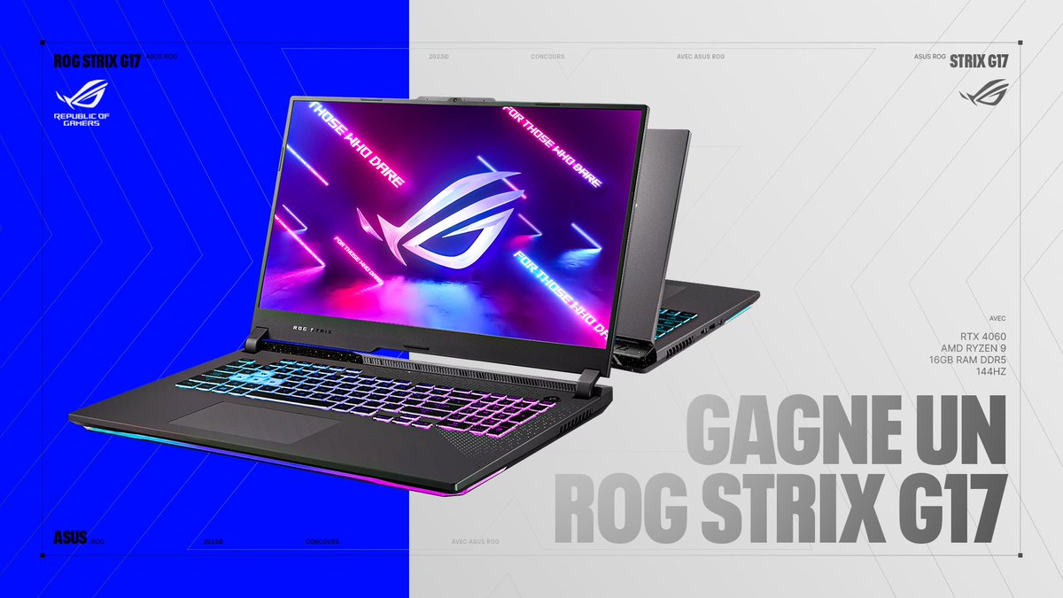 Noël approche et pour l'occasion avec @Asus_ROG_FR on vous offre 1 PC ROG STRIX G17 💻 • Follow @Doigby & @ASUS_ROG_FR • RT et Like TAS le 24/12 🗓 Collaboration commerciale