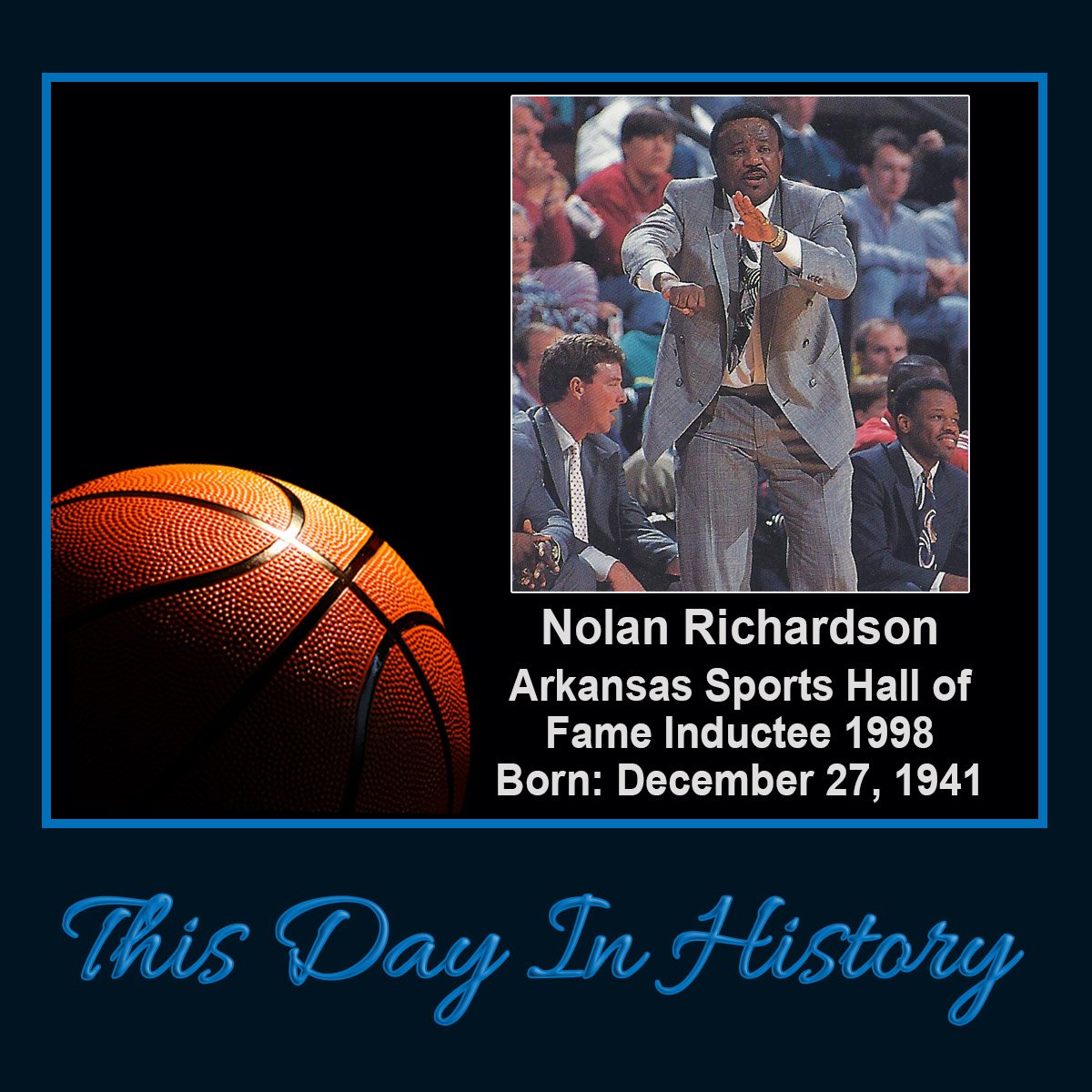 In his seventeen seasons at Arkansas, Nolan led the Hogs to three Final Fours, and one National Championship in 1994 against Duke. Named national coach of the year in 1994. The UA named the Bud Walton Arena basketball court after him. 1998 ASHOF Inductee. @RazorbackMBB