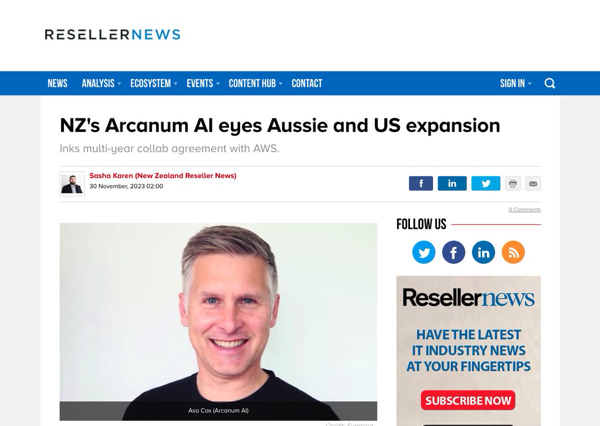 Thank you to Amazon Web Services (AWS) for your support and to Reseller News NZ for publishing our latest news!

Red the article by journalist Sasha Karen here 
reseller.co.nz/article/709617…

#aws #reinvent2023 #businessnews