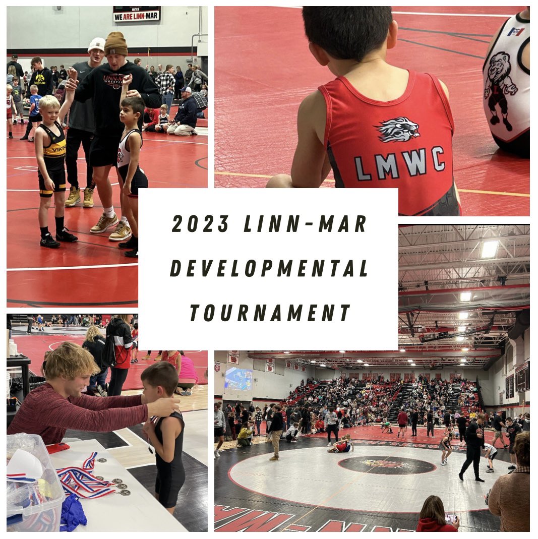 Linnmarwrestlin's tweet photo. Thanks to everyone who made today’s developmental tournament a huge success! We hope all wrestlers had a great experience and enjoyed getting their medal from @CycloneWR’s Tate Naaktgeboren! We hope to see you next year! #LMWC https://t.co/FXsLY60sa5