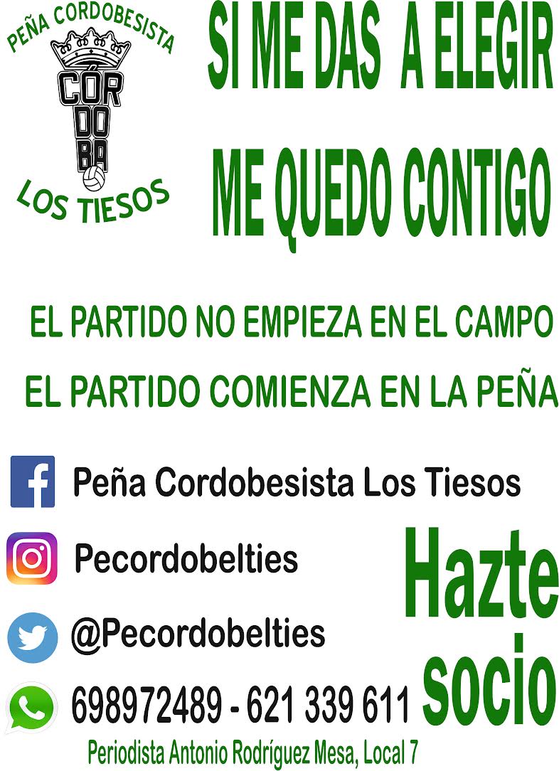 MUCHAS GRACIAS

NOS VEREMOS DIA 23 Y 24 DE DICIEMBRE 2023

 A PRTIR DE LAS 11:00

 HABRÁ TAPITAS CON CADA CONSUMISIÓN. 

NUESTRA PEÑA CORDOBESISTA LOS TIESOS