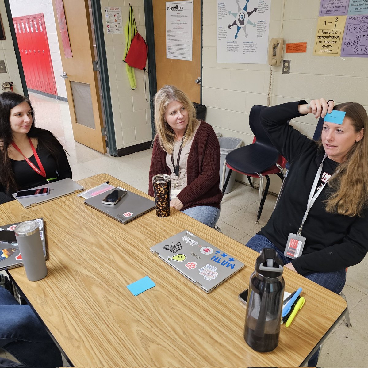 Mrs_Jaskie's tweet image. Friday PD included a rousing game of Holiday Heads Up as we introduced questioning and Collaborative Study Groups. 

@AVID4College @PPMS_SDE #learningfun #headsup