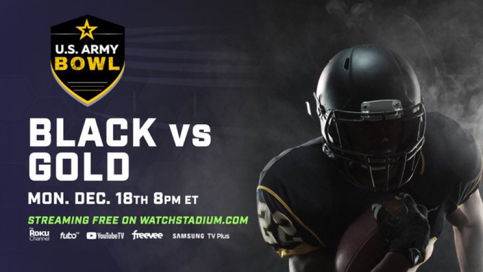Stadium (@stadium) on Twitter photo Catch some of the best high school football players in America on our network TOMORROW!
Watch the <a href="/USArmyBowl/">Military Appreciation Bowl Week</a> Monday at 8p ET streaming FREE on Stadium and watchstadium.com/live! Catch some of the best high school football players in America on our network TOMORROW!
Watch the <a href="/USArmyBowl/">Military Appreciation Bowl Week</a> Monday at 8p ET streaming FREE on Stadium and watchstadium.com/live!