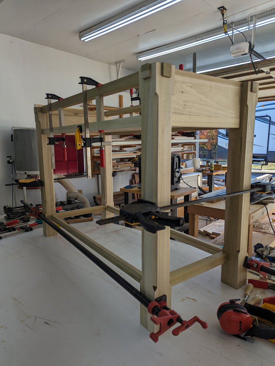 I'm nearly done with my latest woodworking project. Need to clean up two joints, and glue it all up!