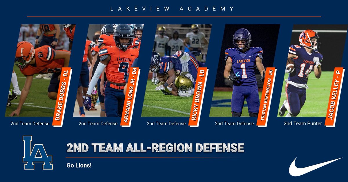 LALionAthletics's tweet photo. 🏈Congratulations to all our Lions who were named to the Football All Region team! Lions had a good season winning 5 games and making the State Playoffs for the 3rd time in the last 4 seasons🦁Go Lions! https://t.co/EKORZbzLrr