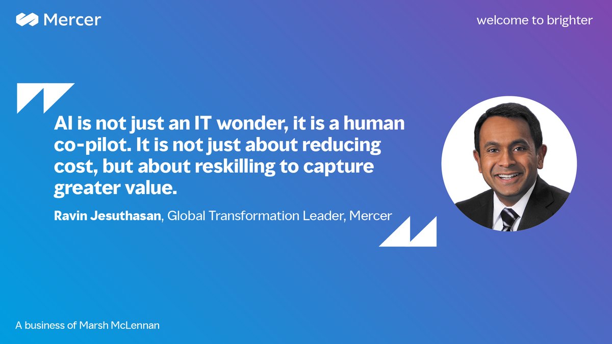 Deploying generative #AI is an firm-wide commitment. From reskilling to work redesign, @RavinJesuthasan shares how #HR and #business leaders can carry their organization into the #FutureofWork. bit.ly/472mlCr #WEF24