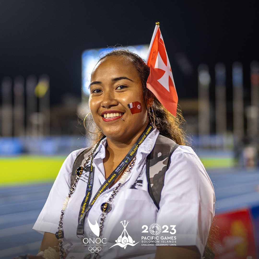 oceaniaolympic's tweet photo. Team Wallis and Futuna during their arrival at the opening ceremony of the #SOL2023PacificGames in Honiara. #Sol2023 #OceaniaTogether #PacificGames https://t.co/VG6VpeRo5B