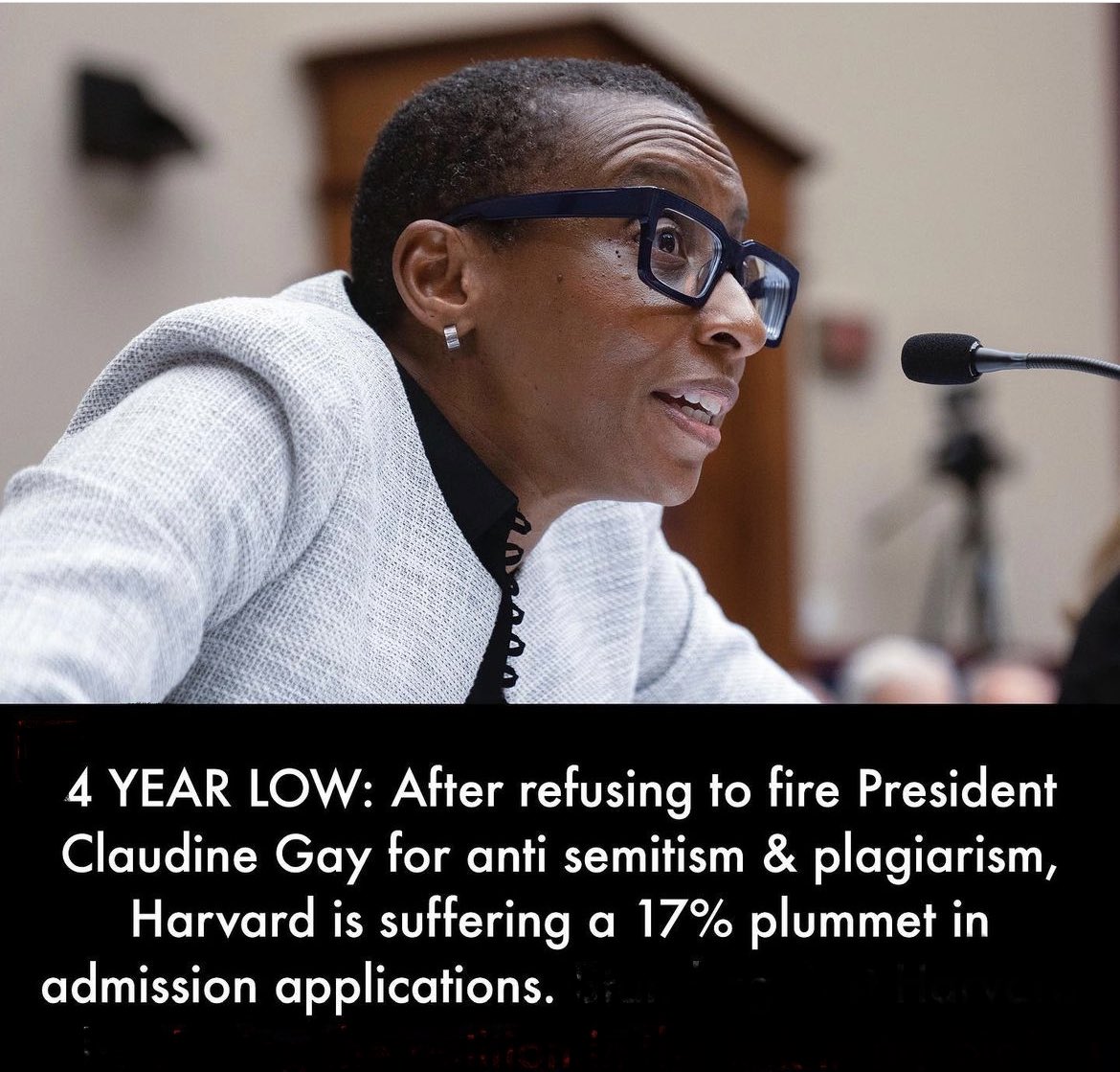 17% plummet in admissions! I think that’s awesome!! Keep your President! Good luck with that…. 😂😂