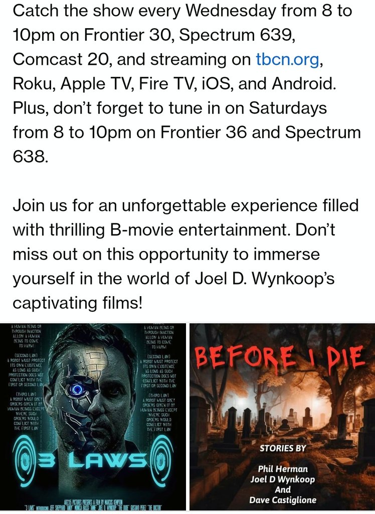 3LawsMovie's tweet image. Simulcast Wednesday 12/20 8 PM 

On #kingofthebmovies'
@JoelDWynkoop's show

NO BUDGET CINEMA

On @tbcn_org and 

On cable in Hillsborough County, FL