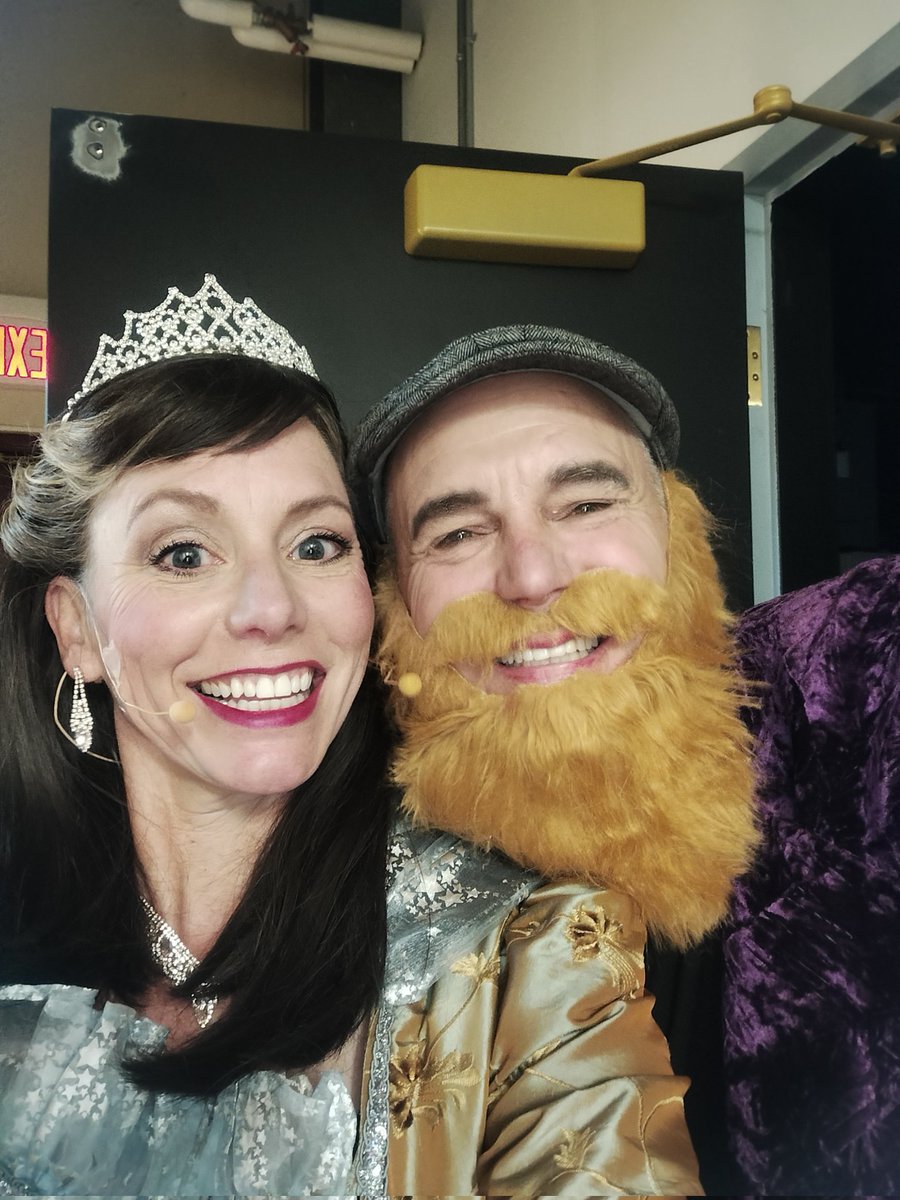 Final performance of Snow White for me and King Fred. Extra kisses to wake me up!  Lucky to perform with hubbie. Great audience. Fun to take pictures afterwards with little Snow Whites in the audience. #yegtheatre