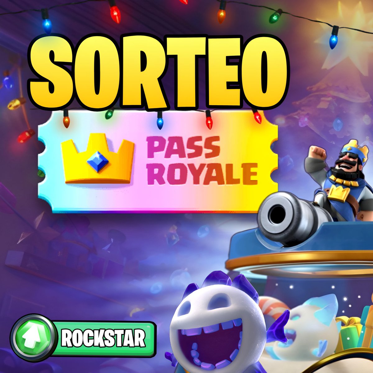 🎄🎁 Sorteo Giveaway 3 Pases Royale DIAMANTE 💎🎄

REQUISITOS! 📝
- SEGUIR A <a href="/FFlevi_/">Levi</a> 
- SEGUIRME <a href="/Rockstar_YT/">RockstarCR 🐵</a> 
- DAR RT Y MG ♥️
- COMENTA TU CARTA FAVORITA DE #ClashRoyale 👑

TERMINA 24 de DICIEMBRE! 🤩

Opcional: Código Rockstar 🐵😎