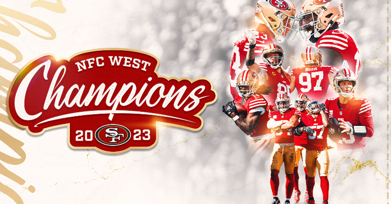 49ers's tweet photo. ✅ Clinch a Playoff spot
✅ Win the division 

There's still work to be done.

#FTTB