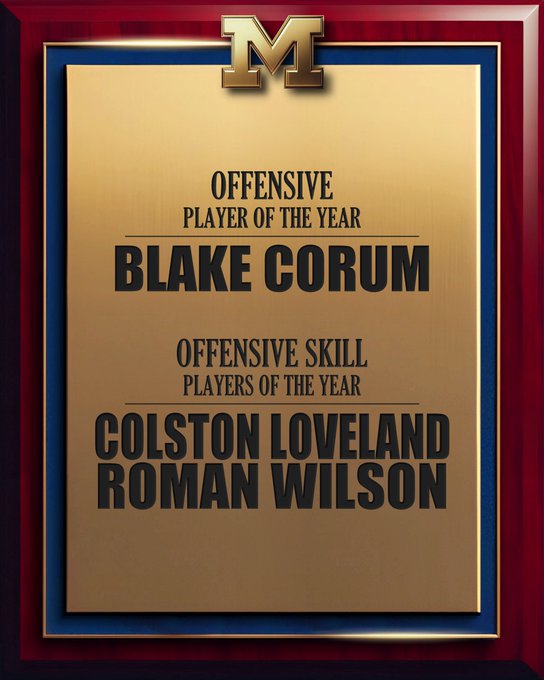 Offensive Player of the Year: Blake Corum Offensive Skill Players of the Year: Colston Loveland and Roman Wilson