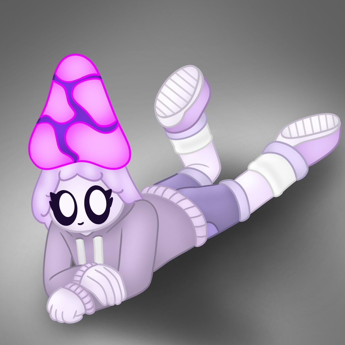 KiikaBug's tweet photo. This is Mel, introverted lil mushroom girl who's Shrubel's gf. She mainly enjoys coding stuff and is a bit of a night owl
Did a lil perspective artwork with her recently which I've also attached cause I'm really happy with it https://t.co/3okH2TYFsD