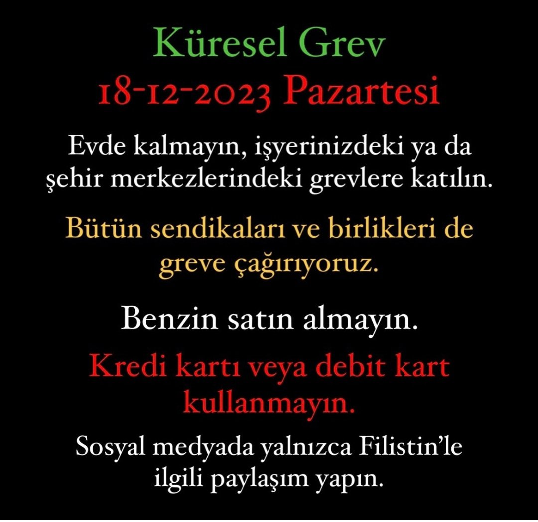 #StrikeForGaza 
#gazzeiçingrev