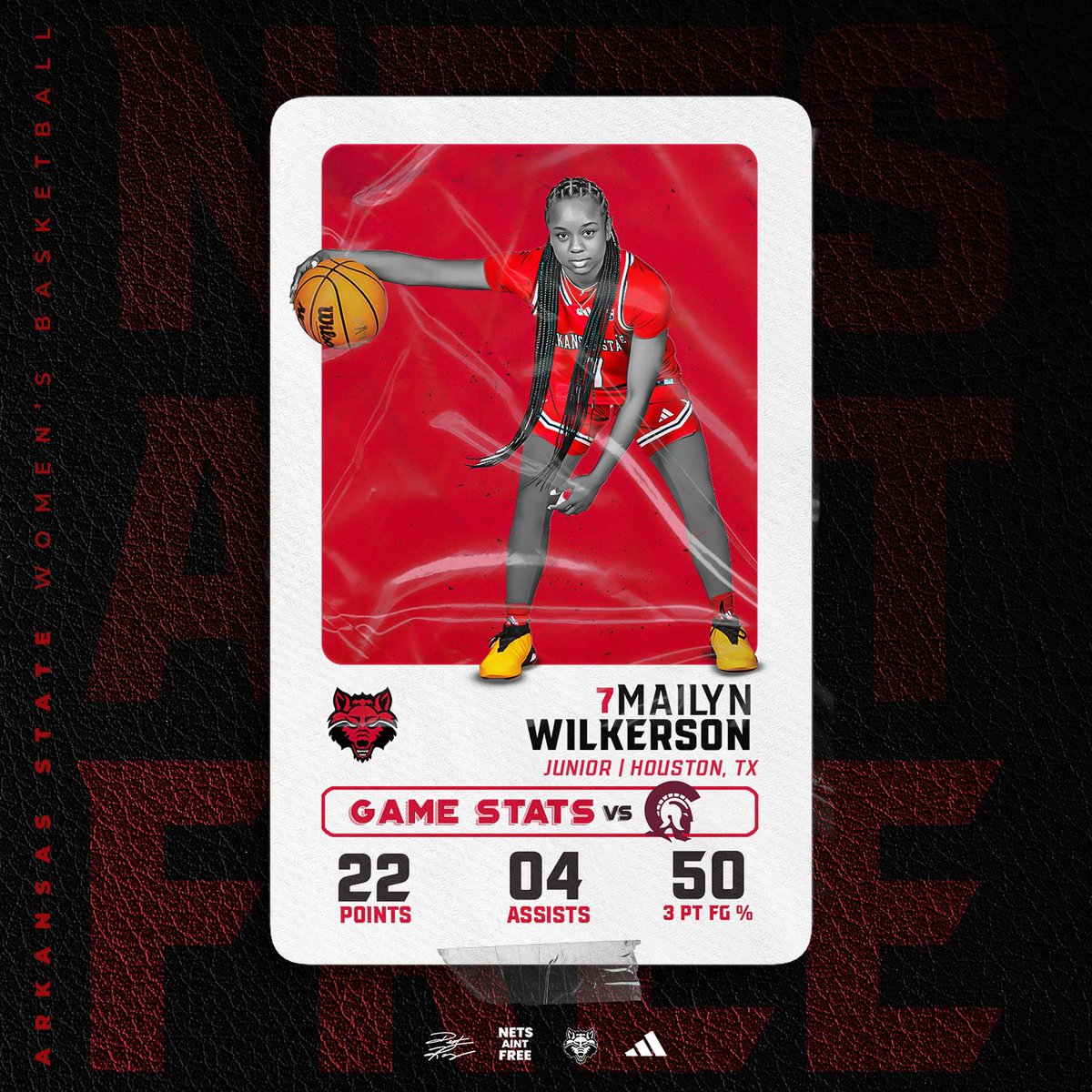 AStateWB's tweet photo. 𝐈𝐦𝐩𝐚𝐜𝐭 𝐏𝐥𝐚𝐲𝐞𝐫 𝐨𝐟 𝐭𝐡𝐞 𝐆𝐚𝐦𝐞: MAILYN WILKERSON (@maimasarati) came through HUGE for us today!  🎯 Straight Shooter 

#NetsAintFree x #WolvesUp https://t.co/cXY3nsHt9z