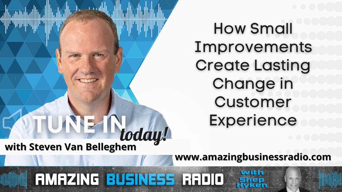 Shep Hyken (@hyken) on Twitter photo Don't miss this week's Amazing Business Radio! We have <a href="/StevenVBe/">Steven Van Belleghem</a>, CX expert and author of A Diamond in the Rough: Over a 100 Specific Tips to Build a Strong Customer Culture.
hyken.com/amazing-busine… #customerservice #customerexperience #CX Don't miss this week's Amazing Business Radio! We have <a href="/StevenVBe/">Steven Van Belleghem</a>, CX expert and author of A Diamond in the Rough: Over a 100 Specific Tips to Build a Strong Customer Culture.
hyken.com/amazing-busine… #customerservice #customerexperience #CX