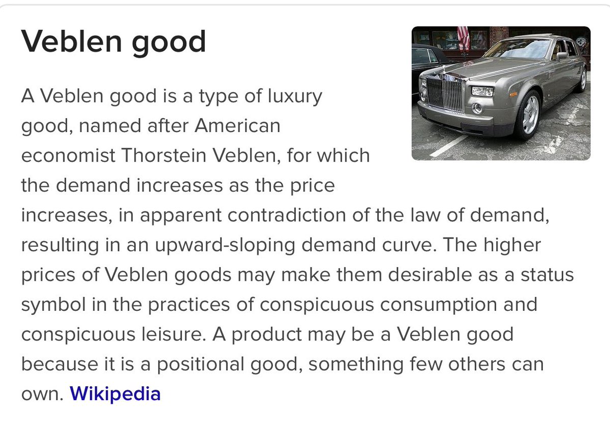 GreenTyler27's tweet image. #Bitcoin is a #veblengood
@Excellion thank you for expanding the vocabulary sir 🧡
#Veblen