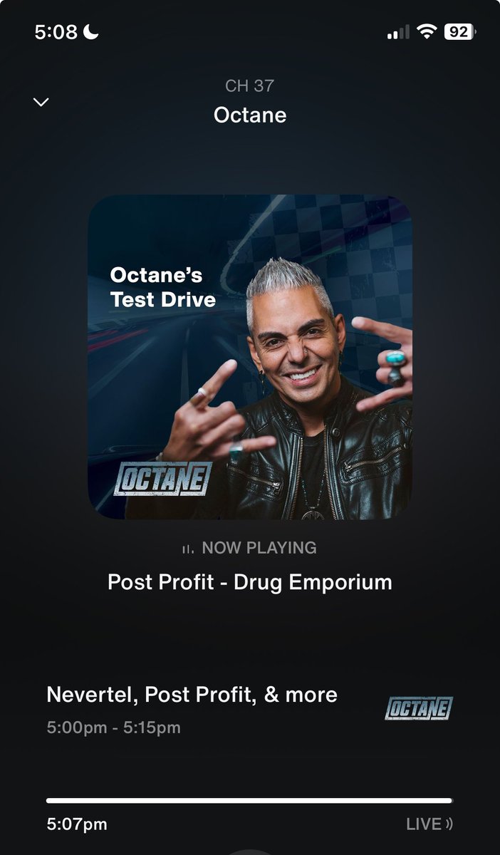 The #MetalAmbassador himself @josemangin is playing this banger by @Post_Profit #DrugEmporium on #OctaneTestDrive! This song is pure 🔥🔥🔥! I want to hear more of it! Let’s get it added to the rotation! @SiriusXMOctane @shannongunz @CiBabs @jesealeeshow #postprofit #hardrock