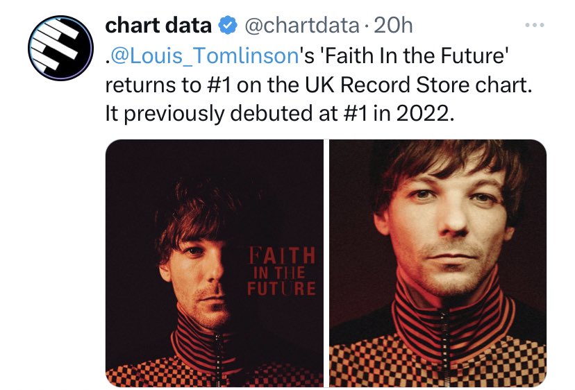 TomTom62715945's tweet photo. @BBCR1 @onedirection #1 again in the UK!!!
#FaithInTheFuture
#LouisTomlinson
#LOUIS
#1albumFITF
#LT
#OneDire https://t.co/ojbd8ePRDB