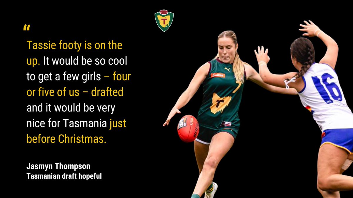 Believe Tasmanian (@believetasmania) on Twitter photo Wishing our <a href="/TasmaniaDevils_/">Tasmania Devils Talent Pathway</a> the best of luck in tonight's <a href="/aflwomens/">AFL Women's</a> draft. Won't belong before we have our own team for aspiring players to represent. Wishing our <a href="/TasmaniaDevils_/">Tasmania Devils Talent Pathway</a> the best of luck in tonight's <a href="/aflwomens/">AFL Women's</a> draft. Won't belong before we have our own team for aspiring players to represent.