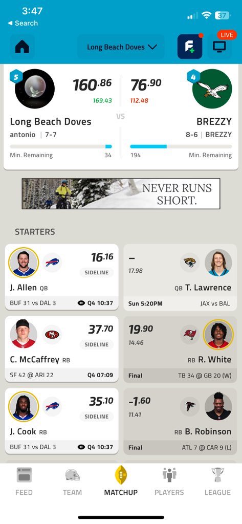 ANTkillenem's tweet image. Sheeeeesh 🔥 #fantasyplayoffs