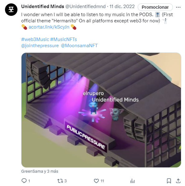 I still remember that day <a href="/EXO_elrupero/">EXO_elrupero</a>  taught me <a href="/jointhepressure/">PUBLIC PRESSURE</a>  on <a href="/PondsamaNFT/">PondsamaNFT</a> / <a href="/MoonsamaNFT/">Moonsama</a>  and a year later we are publishing songs on the platform. <3