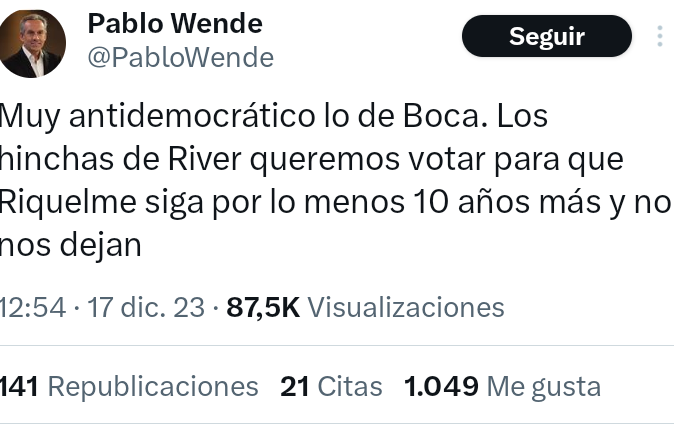 Uno de los tantos hinchas de River deseando que gane Román! Súper entendible!