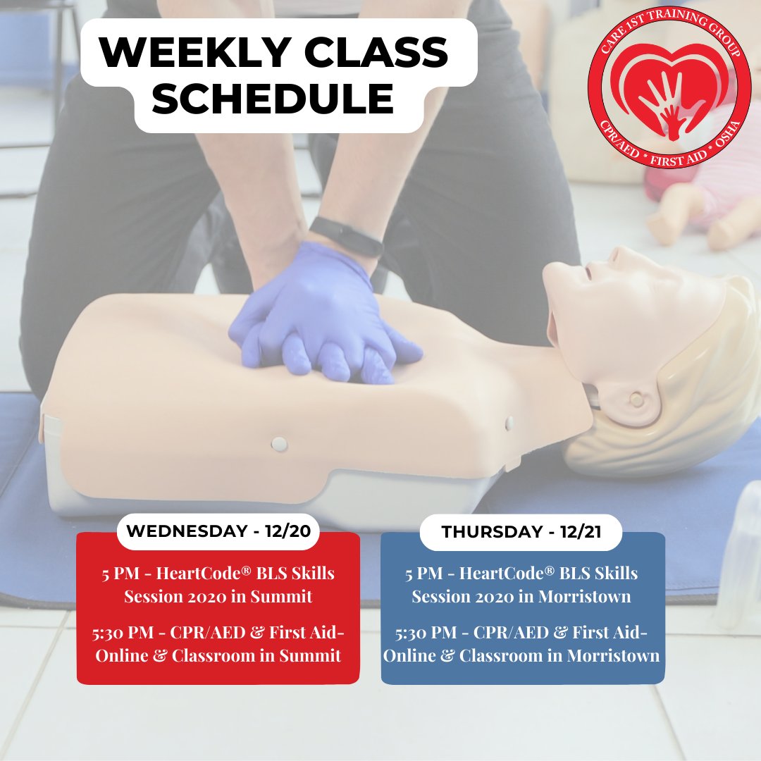 Care1stCPR's tweet image. 🗓️ Check out our upcoming CPR class schedule and empower yourself with the skills to make a difference. Be prepared, be a hero. 💪🩹 #CPRTraining #SafetyFirst #LearnToSaveLives #Care1stCPR #Care1stTrainingGroup
