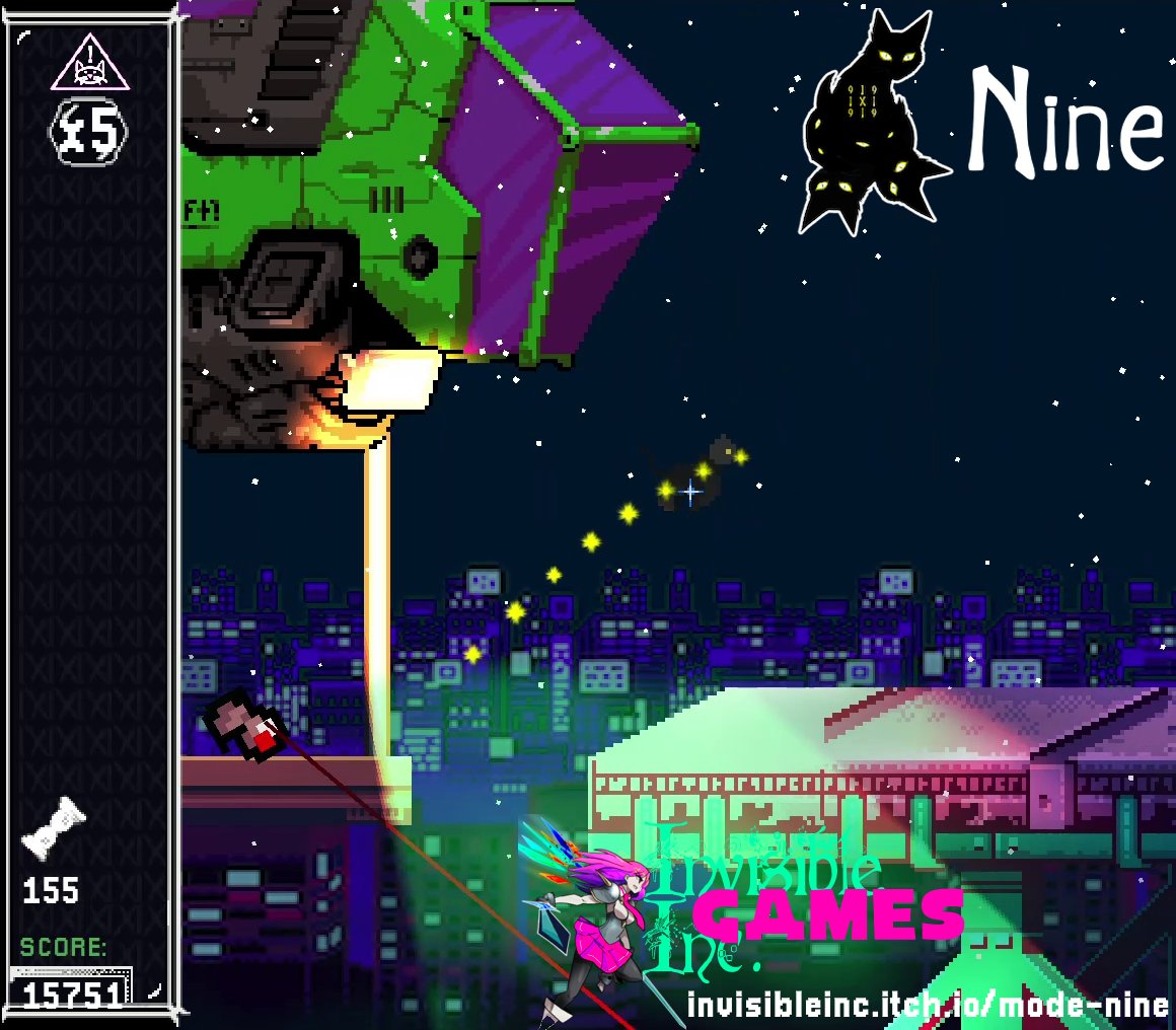 BACKSTAGE MS 1.0 ON STEAM/ITCH NOW!! (@paranoydstyle) on Twitter photo <a href="/_Paper_Games_/">Paper_Games</a> happy belated #screenshotcaturday! plz pretend I posted this 24 hours ago. thanx!
I made mode nine in 19 days for <a href="/BIGMODEgames/">BIGMODE Games</a> game jam. check out (rate!?!?!) the game here (takes about 9 minutes to play what's there if you're any good @ catformers): invisibleinc.itch.io/mode-nine <a href="/_Paper_Games_/">Paper_Games</a> happy belated #screenshotcaturday! plz pretend I posted this 24 hours ago. thanx!
I made mode nine in 19 days for <a href="/BIGMODEgames/">BIGMODE Games</a> game jam. check out (rate!?!?!) the game here (takes about 9 minutes to play what's there if you're any good @ catformers): invisibleinc.itch.io/mode-nine