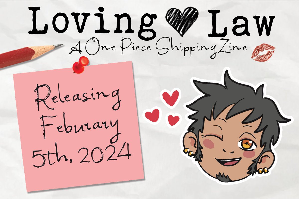 LovingLawZine's tweet image. Our lovely contributors and mod team have been hard at work all year to show our dear captain some love. 🩷

We've started formatting and plan on releasing this love letter on February 5th, 2024. 🥳🎉 Until then we will be showcasing some teasers, so be on the lookout for those.