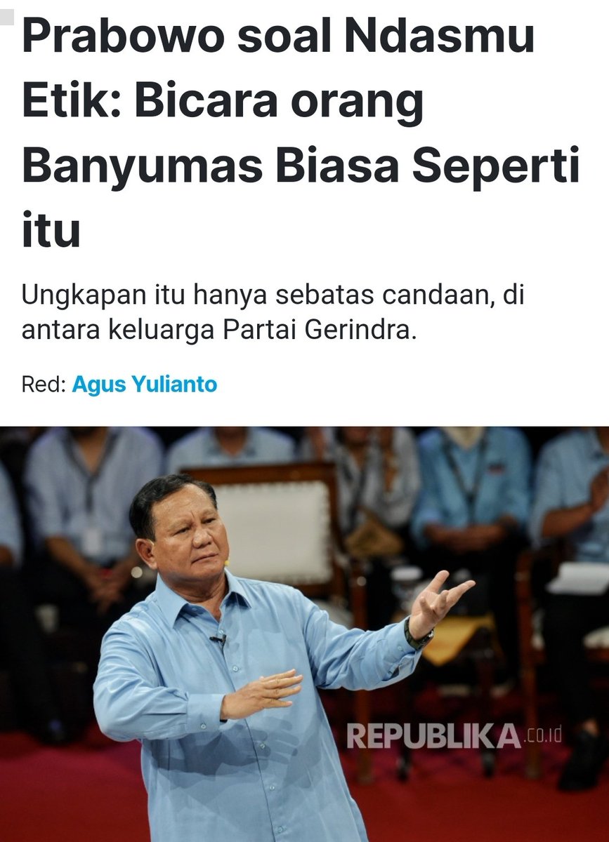 narkosun's tweet photo. Lah, blunder lagi. Makin ngeles, makin banyak blundernya. 

Dulu 2019 viral gara-gara ucapan "Tampang Boyolali", sekarang Banyumas dianggap biasa bicara Ndasmu. 

Apa benar seperti itu? Coba klo ada teman² Banyumas, boleh komentarnya. 

https://t.co/M53CJYTMYM https://t.co/kh3gfvdYvh