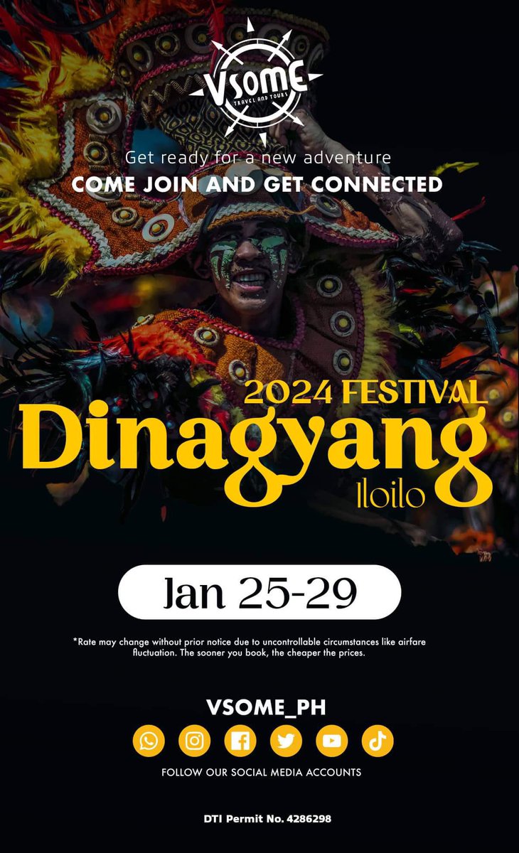 VsomePh's tweet photo. Hala Bira!! Prititit! Viva Pit Senyor Sto Nino!!!

It’s Fiesta season again! Join VSOME PH for a back to back Festival tours this January 2024!!

PM us for more details!! Happy Fiesta!!
Visit our facebook page: https://t.co/T5JnSaIlGr https://t.co/b5sKIDmdPu
