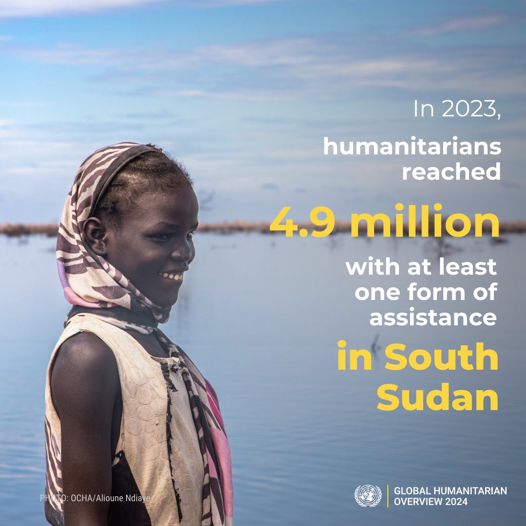 With 95% of the population of #SouthSudan reliant on climate-sensitive livelihoods, vulnerability to water & food access, sanitation issues, and resource-related conflicts could drive humanitarian needs in 2024. More👇 humanitarianaction.info/document/globa… #InvestInHumanity #GHO2024