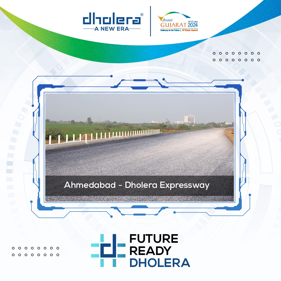 The Ahmedabad-Dholera Expressway, spanning 109 km, is a greenfield project that will reduce travel time between Ahmedabad and Dholera by an hour. It will offer direct connectivity to the Dholera Greenfield Airport.
Credit: DholeraOfficial

#FutureReadyDholera #DholeraSIR