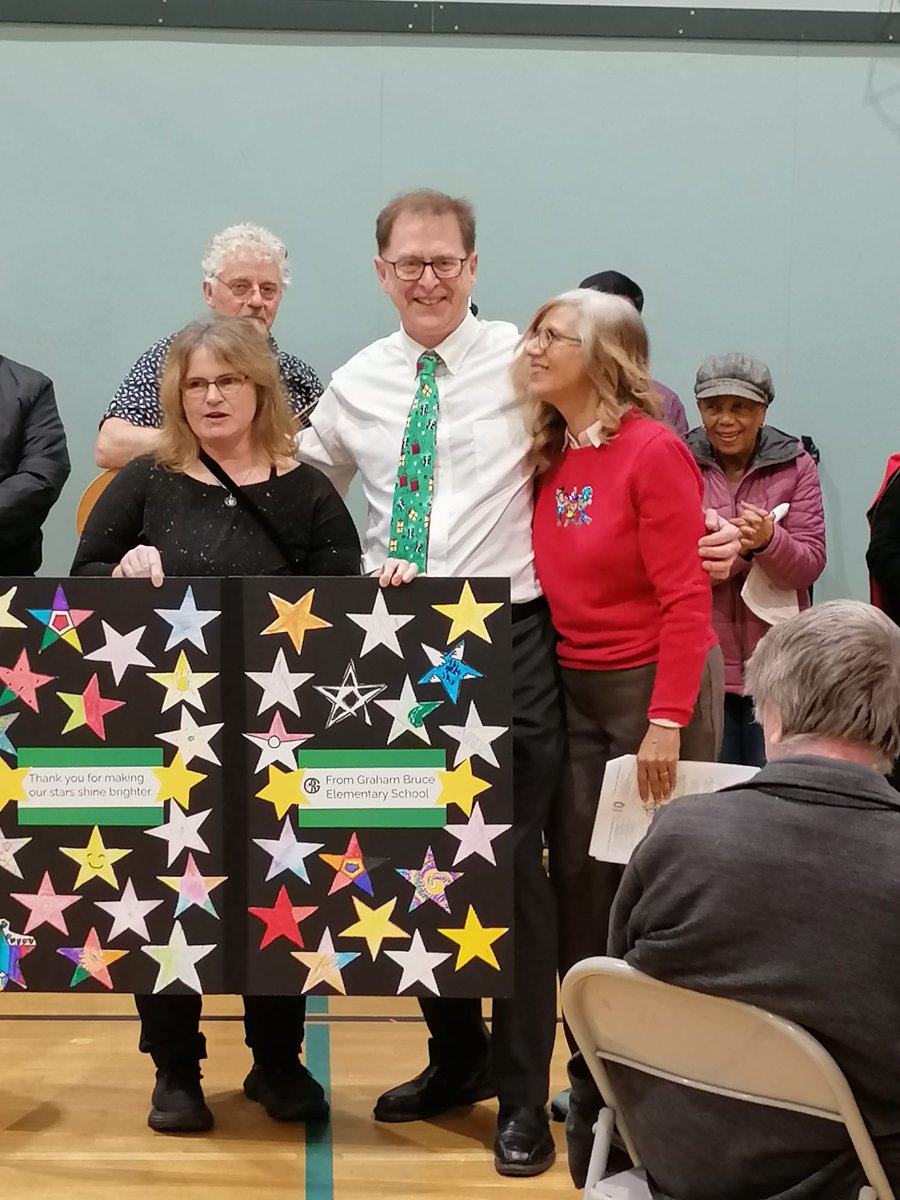 Yesterday, we had the honour of presenting a giant card crafted by children of the Graham Bruce school community, to Adrian Dix and Renee Saklikar.  We thank you both, Adrian and Renee for making our stars shine brighter !! <a href="/adriandix/">Adrian Dix</a>  <a href="/reneesarojini/">Renee Sarojini Saklikar</a>