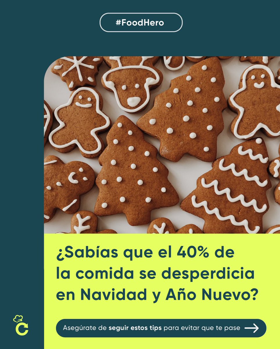 Cheaf_app's tweet image. Sigue estos tips para asegurarte de que tus cenas de Navidad y de Año Nuevo estén libres de desperdicio❌

Y es que las recetas navideñas son tan ricas y las tenemos una vez al año, que no podemos dejar que el 40% vayan a la basura🤤

¿Qué otra recomendación agregarías?👇🏼