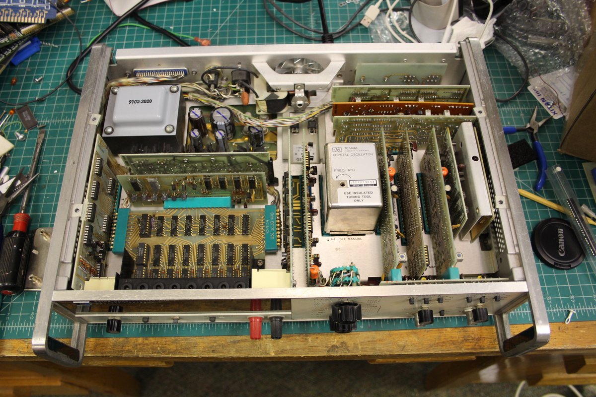 systems_glitch's tweet photo. Finally did a writeup on repairing and upgrading the HP 5326B Timer/Counter/DVM with Nixies:

https://t.co/kU6BqqoWal

This one had a factory wiring error that wasn't exposed until an upgrade ovenized timebase was installed! Still a useful instrument. https://t.co/XGeoUp7pN6