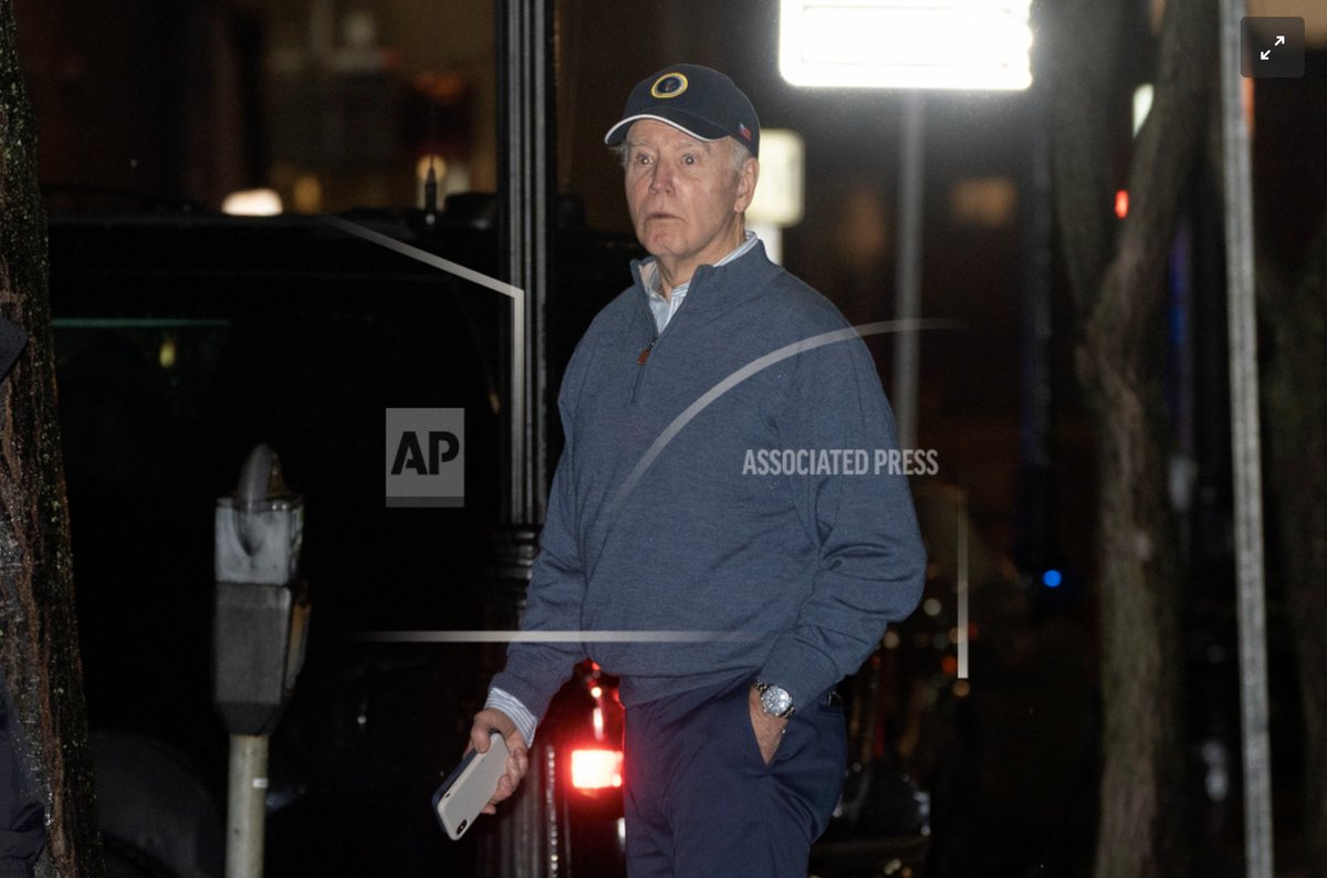 President Joe Biden reacts after a car plowed into a parked SUV that was part of his motorcade Sunday night while the president was leaving a visit to his campaign headquarters. 

AP Photo/Manuel Balce Ceneta