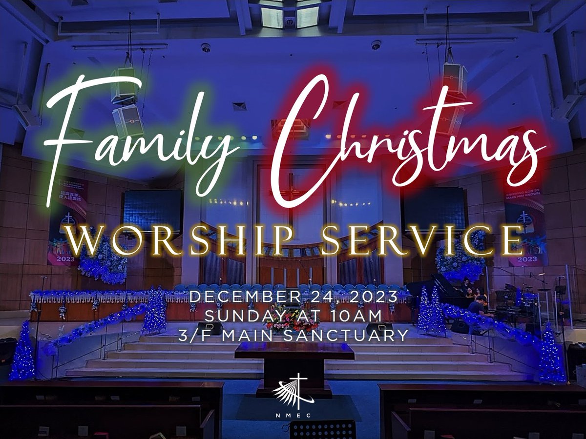 NMEConline's tweet photo. This Sunday, join us as we celebrate Christ's birth in our FAMILY CHRISTMAS WORSHIP SERVICE! Families w/ kids 0-12yo may register @ 3F Lobby b4 the service to get activity packs.

FAMILY CHRISTMAS WORSHIP
Dec. 24, 2023 | 10AM
ONSITE: Main Sanctuary
ONLINE: https://t.co/IOxfFVXAmt https://t.co/xiHncAbYI5